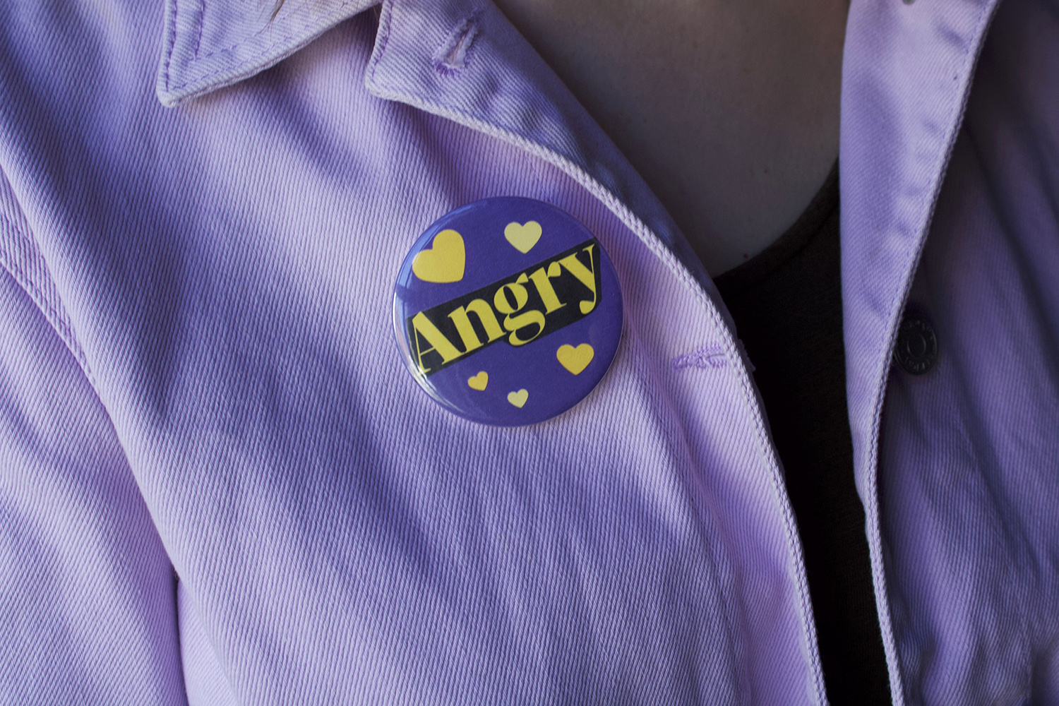Angry badge on shirt